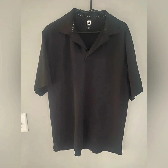 Footjoy FJ Mens Size Large Black Short Sleeve Polo Shirt - Picture 1 of 6
